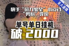 快手磁力聚星无人直播实操 男粉软件拉新稳定盈利教程