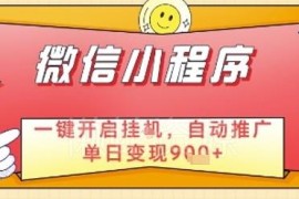 微信小程序自动挂机推广项目详解 单日变现900+操作全指南