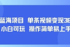 8月AI蓝海新赛道项目玩法 零基础小白易上手单条视频变现超千元
