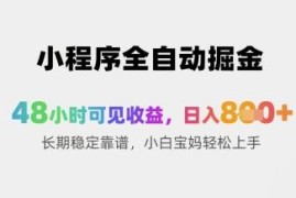 微信小程序全自动掘金副业指南 零基础可上手长期收益稳定