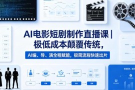 AI电影短剧制作直播课 零基础学AI编导演低成本快速出片技巧