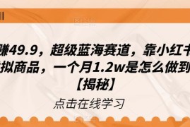 小红书怀旧虚拟商品蓝海项目 单赚49.9月入1.2万实操指南