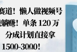 零成本视频号分成计划赚钱项目 无需拍剪适合小白懒人操作