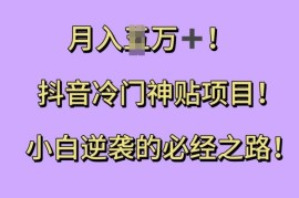 抖音冷门天涯神贴掘金项目拆解 小白可落地的副业实操教程
