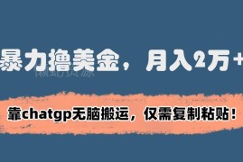 ChatGPT洗稿搬运海外赚美金项目实操 零基础低门槛可上手