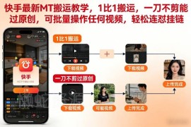 2025快手MT搬运实操教学 1:1无剪辑过原创可批量挂链教程