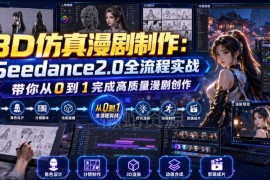 Seedance2.0全流程实战教程 零基础从0到1制作高质量3D仿真漫剧