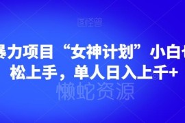 男粉赛道女神计划项目实操指南 小白易上手单人可实现日入上千