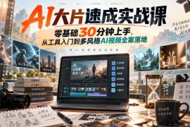 零基础AI大片速成实战课 30分钟上手从工具到多风格AI视频全案落地