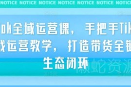2024TikTok全域运营实战课 手把手教你搭建带货全链路闭环