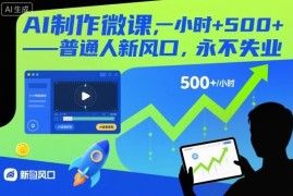 AI制作微课接单玩法解析 普通人可做的低门槛副业风口项目