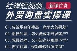 B2B外贸工厂五大社媒短视频获客课 从0到1跑通拿精准询盘