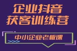 中小企业抖音营销获客训练营 从定位到运营全流程获客必修课