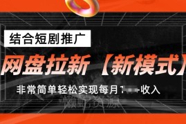 网盘拉新结合短剧推广新模式 普通人易落地的月入过万玩法