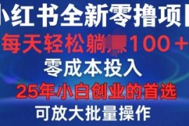 小红书纯零撸项目操作指南 无门槛可批量运营轻松日入百元