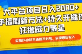 快手无人播剧实操玩法 防违规开播赚磁力聚星收益全教程