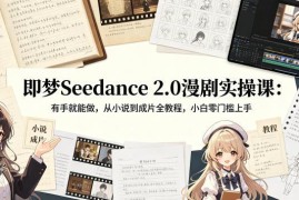 即梦Seedance 2.0漫剧实操课 零基础从小说到成片全流程教学