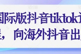 国际版抖音TikTok全阶段运营课程 从入门到变现实操教学