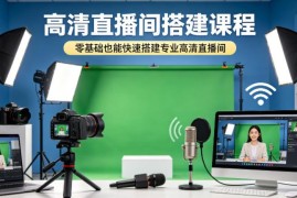 零基础高清直播间搭建课程 设备选型调试全流程实操教学