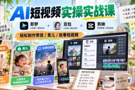 AI短视频实操教程 用即梦豆包剪映制作带货育儿故事类短视频