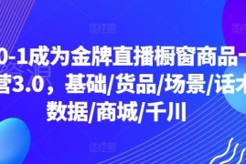 从零到一学金牌直播橱窗商品卡运营全阶段实操课程
