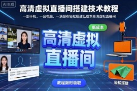 高清虚拟直播间搭建教程 手机电脑加绿布即可低成本完成搭建