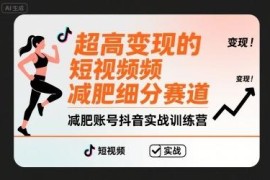 抖音高变现减肥短视频赛道玩法 减肥账号运营实战训练营教程