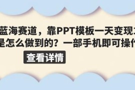 PPT模板蓝海变现项目实操教程 附99999份可直接使用模板资源