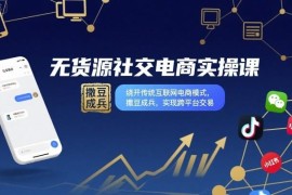 无货源社交电商全流程实操课 绕开传统模式实现跨平台交易