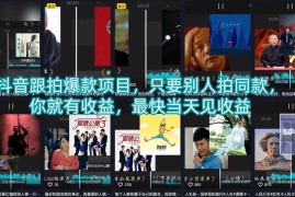 抖音跟拍爆款项目玩法解析 他人拍同款即可获收益可当天见效