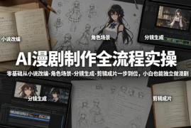 零基础AI漫剧制作全流程实操 从改编到剪辑成片小白也能上手