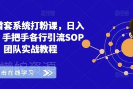 系统打粉引流实战课程 全行业通用引流SOP实操教学指南