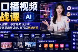 无需真人出镜的AI口播实战课 多类内容场景均可快速落地