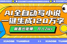 2024AI全自动写小说赚稿费项目 附工具及实操全流程教程