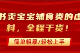 小红书售卖宝宝辅食虚拟资料 从引流到私域变现全流程指南