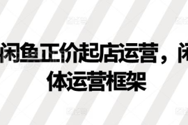 2024年闲鱼正价起店运营指南 完整运营框架及实操经验分享
