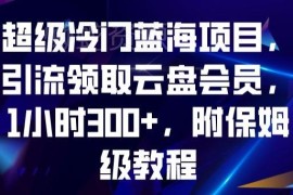 冷门云盘会员引流蓝海项目实操教程 零基础碎片化时间即可操作