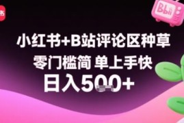 小红书B站评论区种草赚钱攻略 零门槛复制粘贴操作简单上手快