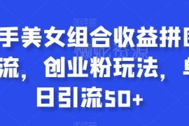 快手美女组合收益拼图引流创业粉 单日引流50+全流程玩法攻略
