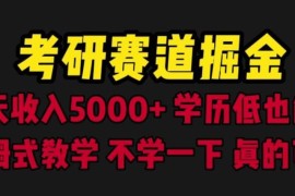 考研赛道掘金保姆级教程 低学历可操作附引流变现全流程