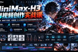 MiniMax-H3 AI视频创作实战课 掌握AI短剧打斗动画低显存优化与自动工作流