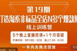 淘系非标品全店多爆款打造5天直播课 运营实操全流程教学