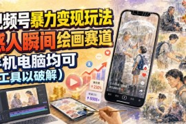 视频号感人瞬间绘画赛道变现玩法 零基础手机电脑均可操作