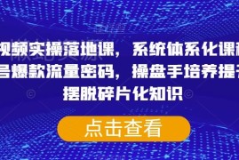 短视频体系化实操落地课 全链路掌握爆款流量逻辑提升操盘能力
