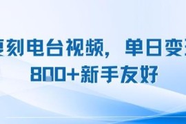 复刻电台视频副业项目解析 新手易上手可长期操作单日变现可观