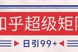知乎超级矩阵玩法引流精准粉 SEO覆盖实操实现日变现超千元攻略