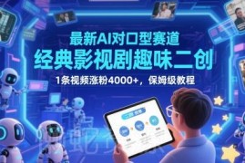 AI对口型经典影视剧趣味二创教程 单条视频涨粉4000+实操指南