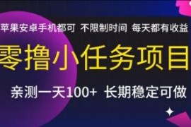 零门槛手机小任务赚钱项目 苹果安卓通用不限时间每日有收益