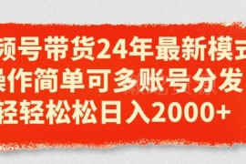 2024年视频号带货最新运营模式 低门槛可多账号分发实操教程