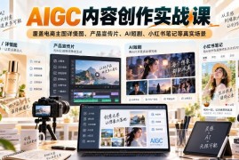 AIGC内容创作实战教程 覆盖电商AI短剧小红书多场景实操